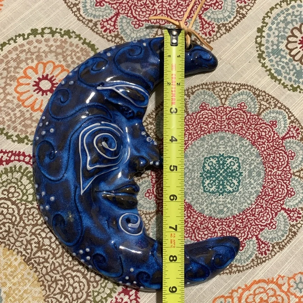 Handmade Pottery Quarter Moon Wall Hanging - Picture 7 of 14